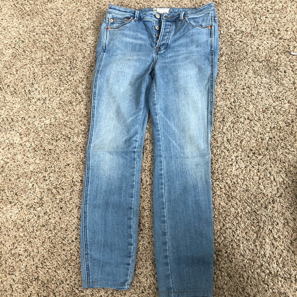 Free People Button Fly Skinny Jeans - Picture 3 of 8